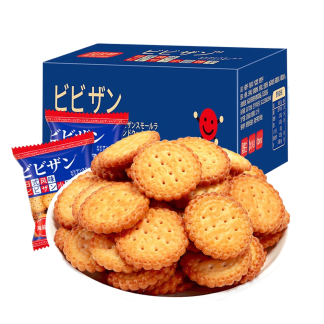 比比赞 日式小圆饼干 海盐口味 整箱约24包 1002g